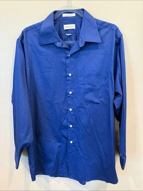 Van Heusen Men's Blue Button-Down Dress Shirt